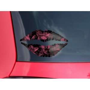  Lips Decal 9x5.5 Skulls Confetti Pink: Automotive