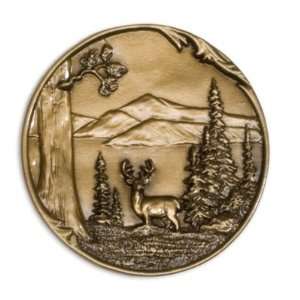  Deer in the Forest Urn Medallion: Home & Kitchen