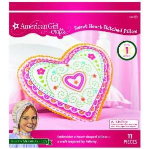  American Girl Crafts Embroidered Pillow Kit, Felicity Sweet Heart 