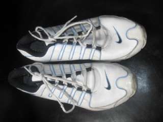 Nike Shox mens white patent leather blue black athletic 13 47.5  