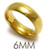 14K Gold over Stainless Steel Plain Wedding Band Ring  