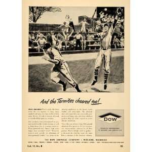  1949 Ad Dow Penta Wood Termite Preventer Baseball Game 
