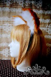 HAND MADE Cosplay Anime Fox Fuzzy Ears Headband Brown  