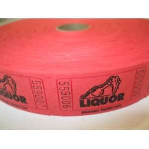   Red Single Roll Consecutively Numbered Raffle Tickets 
