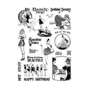Crafty Secrets Clear Art Stamps Large 8X6 Sheet Bathing Beauties 