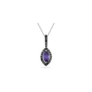  0.37 Cts Amethyst Pendant in 14K White Gold Jewelry