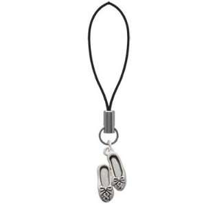  Ballet Slippers   Silver Cell Phone Charm [Jewelry 