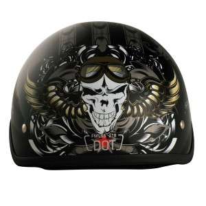 VCAN V531 Crusier Harley Black Aviator Half Helmet ~S  