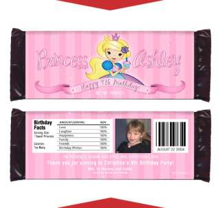 PINK PRINCESS 1st Birthday Party CANDY WRAPPER  