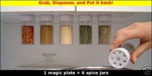 Magic Spicer 6 jars (self sealing magnetic spice rack)  