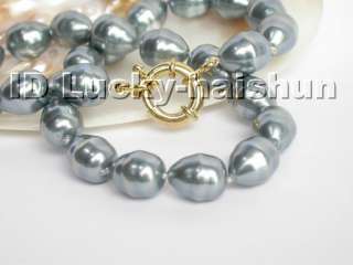 AAA baroque light Gray south sea shell pearls necklace  