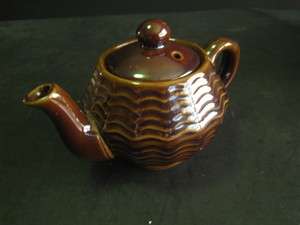 Vintage Made In Japan Brown Art Pottery Green Tea Teapot, Chip  