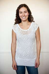 Womens glitter top crochet light weigt acrylic and metalic scoop neck 