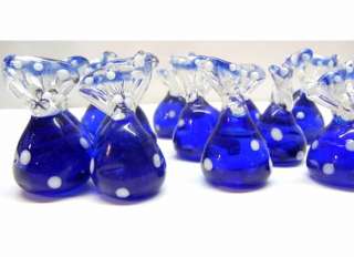   12 Cobalt Blue Easter Candies Vintage Murano GLASS Candy Xmas ORNAMENT