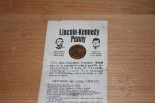 1973 Lincoln Kennedy Penny Uncirculated Stamped With Profile and Eerie 