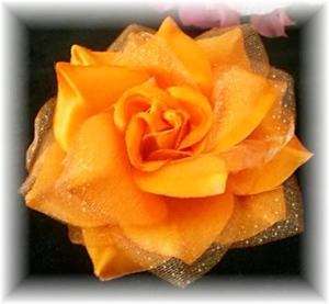 Boutique Style Rose Hair Clip Broach Pins ORANGE new  