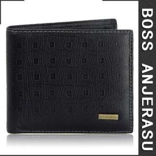 BOSSANJERASU Luxury Design Mens genuine leather wallet check purse 