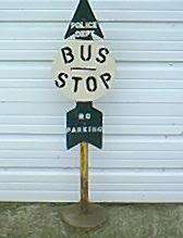 Vintage Original 1935 NYC Bus Stop Railroad Sign ***  