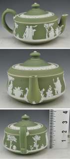 Antique Light Green Jasperware English Wedgwood Teapot  