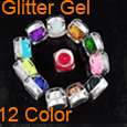12 Color Glitter Sequins Paillette Builder UV Gel Nail Art Tips Shiny 