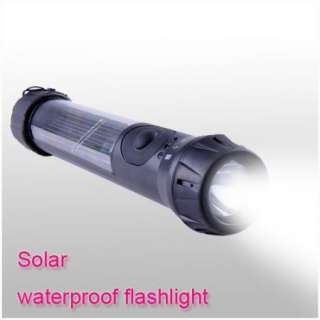 Waterproof Solar LED Flashlight Torch Lamp Rechargeable  