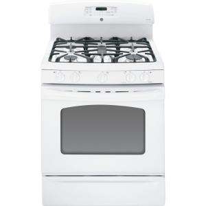 GE 30 in. Self Cleaning Freestanding Gas Convection Range in White 