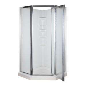 ASB38 in. x 38 in. x 74 1/4 in. Neo Angle Shower Kit in White and 