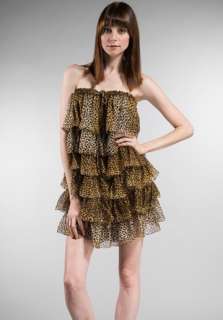 Silk Chiffon Tiered Ruffle Dress in Ocelot at Revolve Clothing 