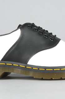 Dr. Martens The Rafi Saddle Shoe in White and Black : Karmaloop 