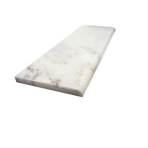   12 In. Greecian White Marble Base Board Wall Tile (1 Ln. Ft per piece