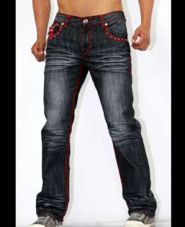 Premium Fashion design Jeans pu leather pockets w/Stones pockets 34x32 
