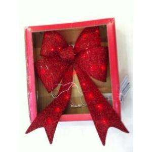   Red Battery Operated Tinsel Lighted Bow TY290 1114 at The Home Depot