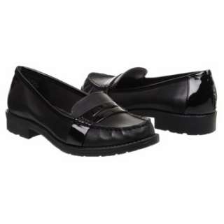 Womens AK Anne Klein Lizbeth Black Leather/Patent Shoes 
