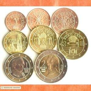 Euro Münzen Eurosatz KMS Österreich 2002 8 Euromünzen  