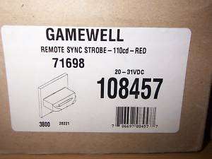NEW GAMEWELL 71698 REMOTE SYNC STROBE RED 110CD  