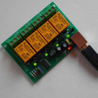 USB Relais Karte;4 Relais/relays 220V / USB relay board  