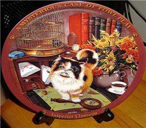 Mysterious Case Of Fowl Play~Calico Persian Cat Plate  