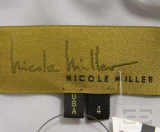 Nicole Miller Grey Sleeveless Pleated Detail Sheath Dress Size 4 NEW 
