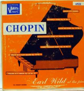 EARL WILD chopin selections LP vinyl VARSITY 6922 VG  