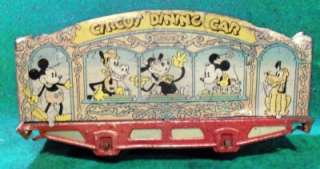   Walt Disney 1930s MARX Mickey Mouse Circus train dining car GC  