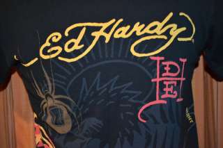 Ed Hardy Designs TIGER SHORT SLEEVE BLACK CASUAL 100% COTTON T SHIRT 