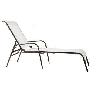   Decorators CollectionPatio Sling Chaise Lounger in White DISCONTINUED