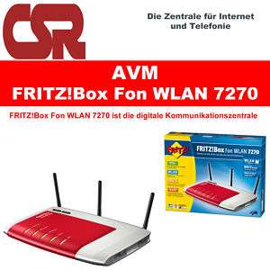 FRITZBox Fon WLAN 7270 DSL Router Telefon Anlage DECT WLAN N  