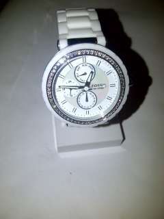   WHITE CERAMIC CHRONOGRAPH STAINLESS STEEL WOMANS WATCH CE1008  