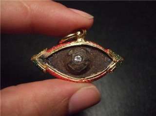 LP Pina Gambler Eye Old Antique Thai Buddha Amulet #B  