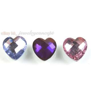 300pcs 24800 Mixed Heart Flatback Stick on Resin Charms Beads Applique 