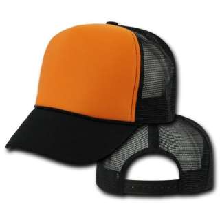 Black & Orange Classic Mesh Trucker Vintage Baseball Hat Hats Cap Caps 