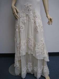 Sue Wong W6405 Ivory Cream Off White 14 Beaded Sequin Dress Gown 