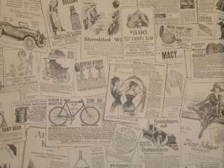 Hochwertige Küchen Tapete mit Zeitungsanzeigen Motiven in englischer 
