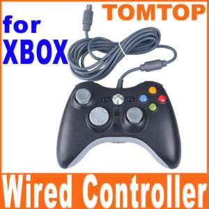 Black Wired Microsoft Xbox 360 Controller Video Game  